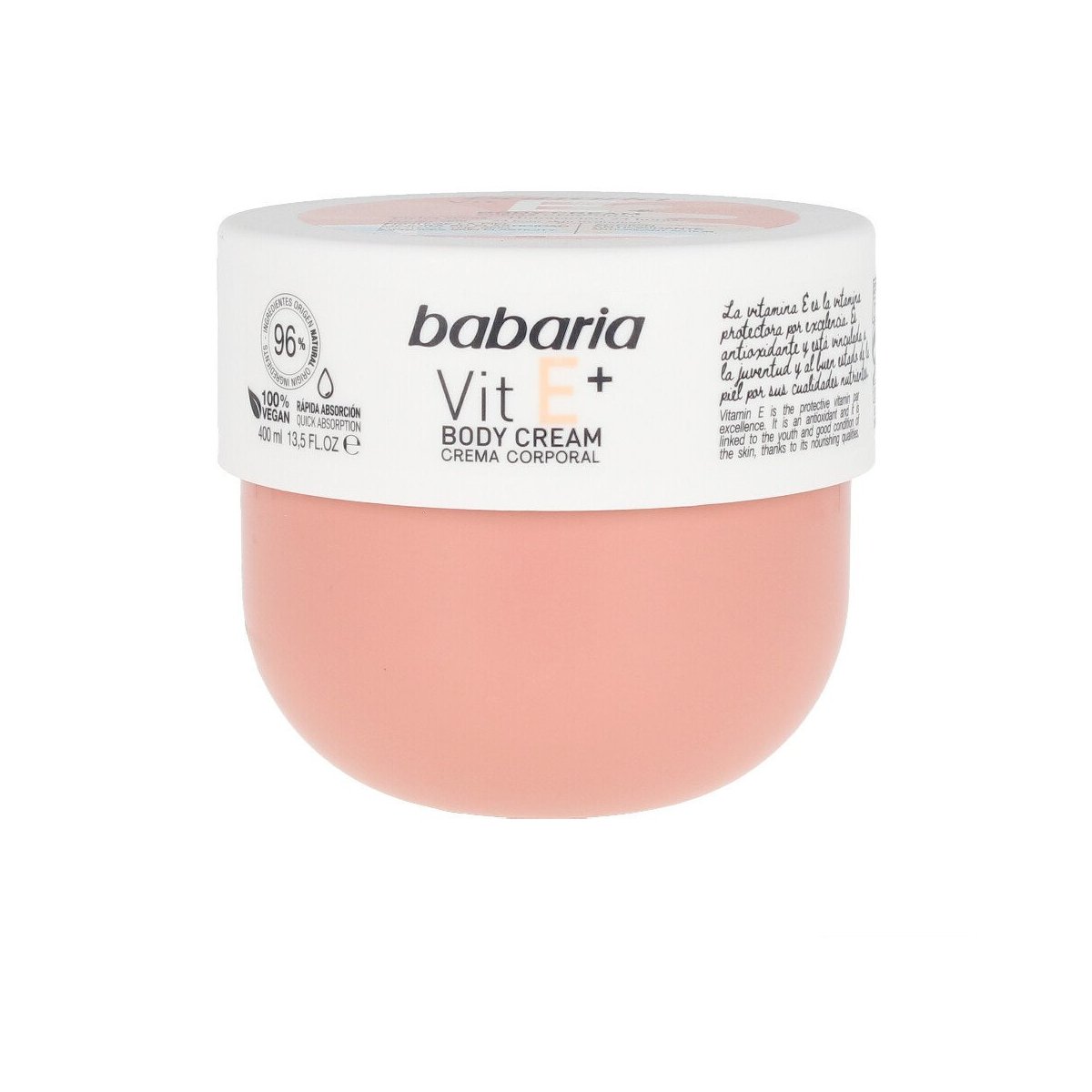 Vitamin E+ body cream 100% vegan 400 ml