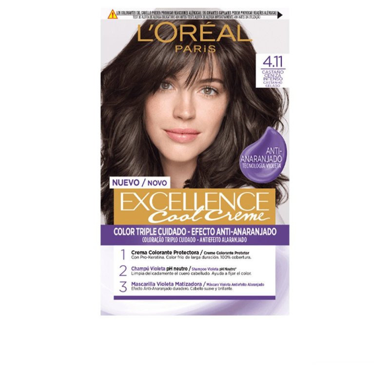 Excellence Cool tinte 4.11-castaño ceniza intenso 192 ml