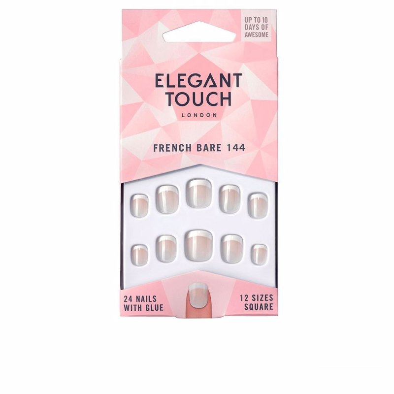 French bare nails with glue square 144-Xs 24 u