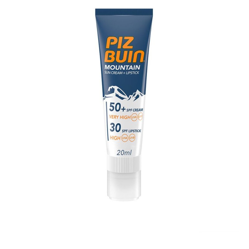 Piz Buin Mountain Spf50+ suncream 20 ml + lipstick F20 2,3 ml
