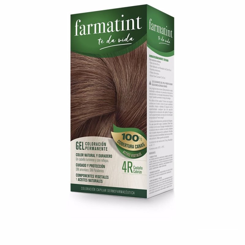 Farmatint Gel coloración permanente 4r-castaño cobrizo 5 u