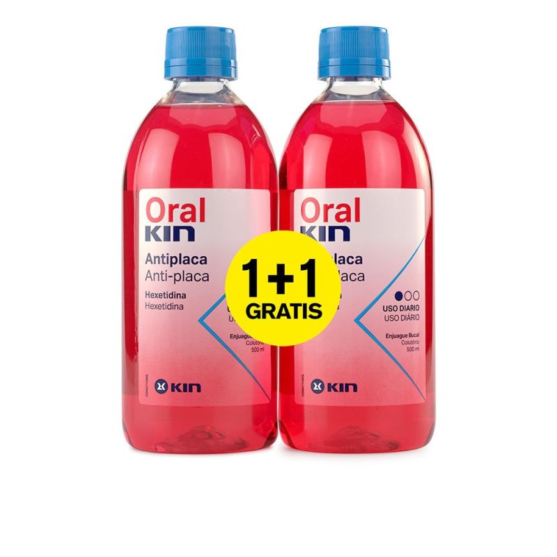 Oralkin Enjuague Bucal Anti-Placa lote 2 pz