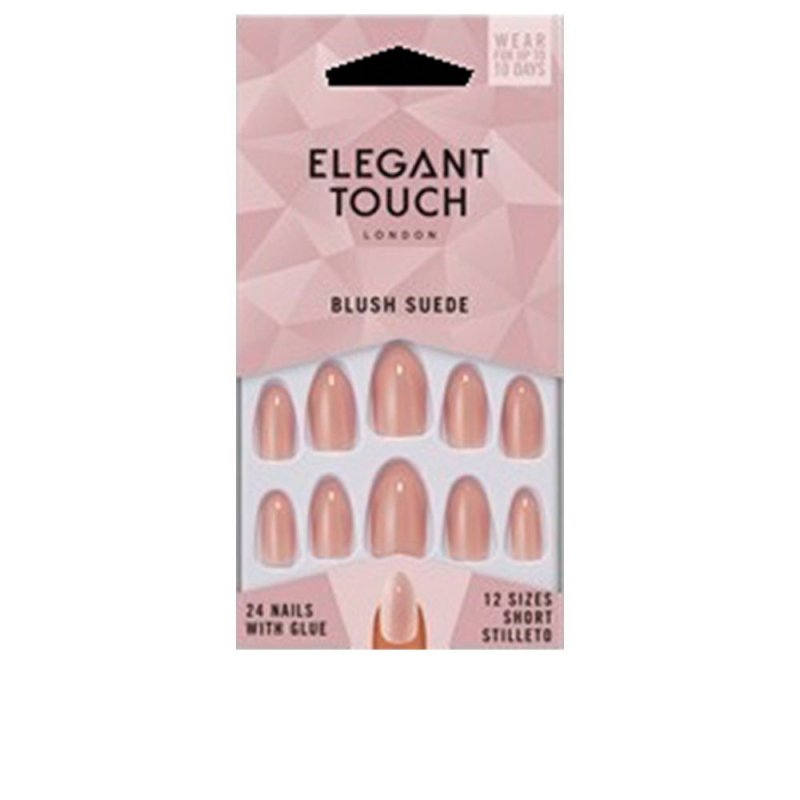 Core Colour nails with glue short stiletto blush suede 24 u