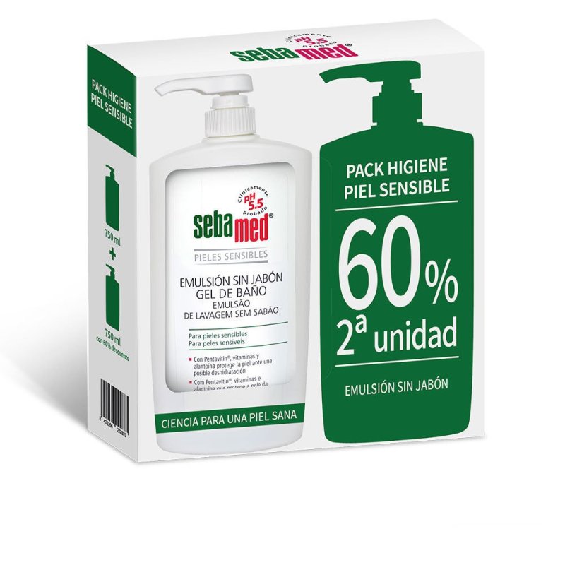 Emulsión sin Jabón gel de baño 2 x 750 ml