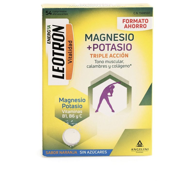 Energía Magnesio + Potasio triple acción comprimidos efervescentes Naranja